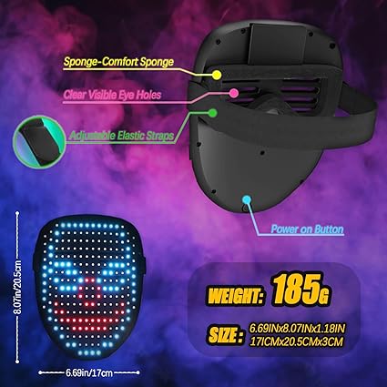 GlowGhoul | LED Halloween Face Mask – The Ultimate Light-Up Experience